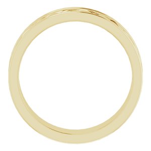 14k Yellow Or White Or Rose Gold Woven-Design Comfort-Fit Flat Band