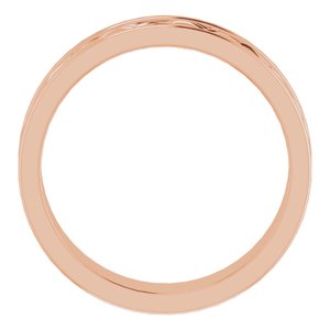18k Yellow Or White Or Rose Gold Woven-Design Comfort-Fit Flat Band