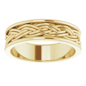 10k Yellow Or White Or Rose Gold Woven-Design Comfort-Fit Flat Band
