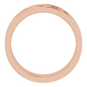 18k Yellow Or White Or Rose Gold Woven-Design Comfort-Fit Flat Band