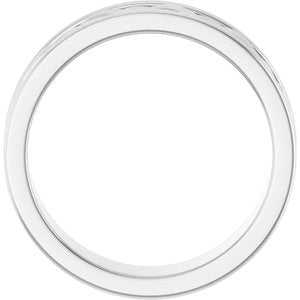 Platinum Woven-Design Comfort-Fit Flat Band