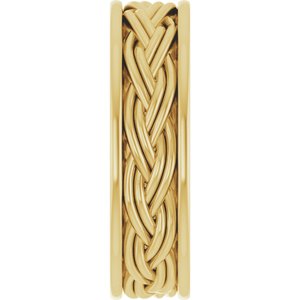 10k Yellow Or White Or Rose Gold Woven-Design Comfort-Fit Flat Band