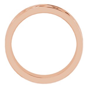 18k Yellow Or White Or Rose Gold Woven-Design Comfort-Fit Flat Band