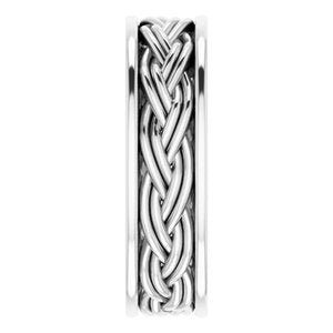 Platinum Woven-Design Comfort-Fit Flat Band
