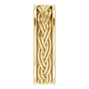 10k Yellow Or White Or Rose Gold Woven-Design Comfort-Fit Flat Band