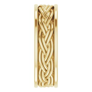 10k Yellow Or White Or Rose Gold Woven-Design Comfort-Fit Flat Band