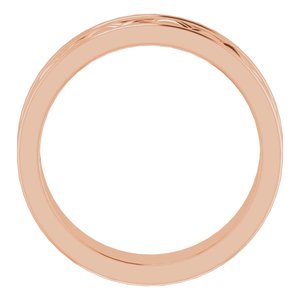 18k Yellow Or White Or Rose Gold Woven-Design Comfort-Fit Flat Band