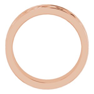 18k Yellow Or White Or Rose Gold Woven-Design Comfort-Fit Flat Band
