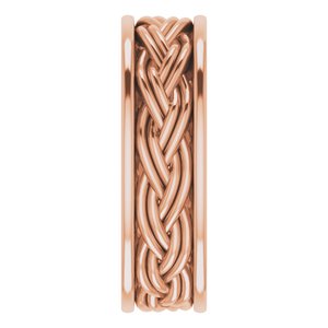 10k Yellow Or White Or Rose Gold Woven-Design Comfort-Fit Flat Band
