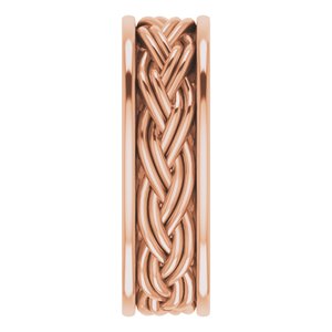 10k Yellow Or White Or Rose Gold Woven-Design Comfort-Fit Flat Band