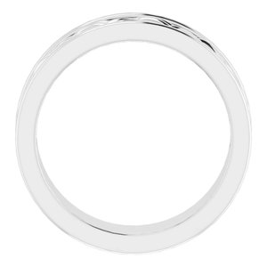 Platinum Woven-Design Comfort-Fit Flat Band