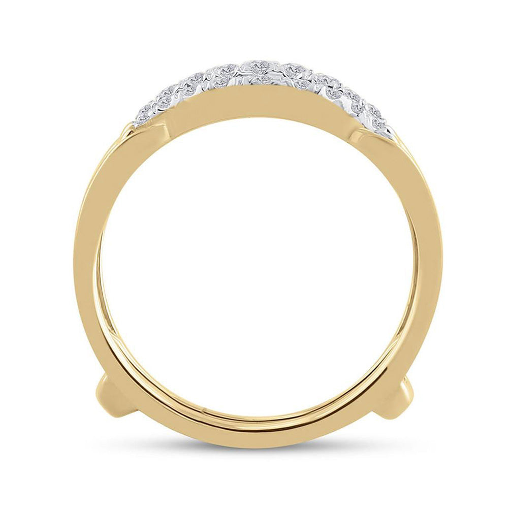 14K Yellow Or White Gold  Womens Round Diamond Wrap Ring Guard Enhancer 1/3 Cttw, Womens Size: 5-10