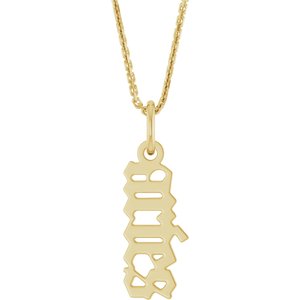 14K Yellow Gold 18 In Polished Gothic Zodiac Necklace
