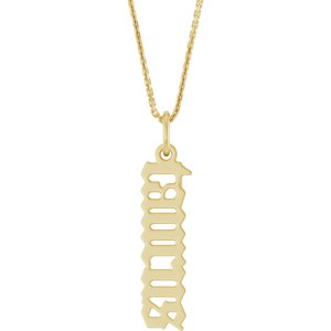 14K Yellow Gold 18 In Polished Gothic Zodiac Necklace