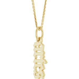 14K Yellow Gold 18 In Polished Gothic Zodiac Necklace