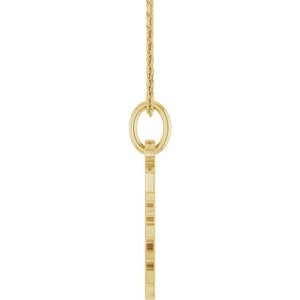14K Yellow Gold 18 In Polished Gothic Zodiac Necklace