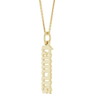 14K Yellow Gold 18 In Polished Gothic Zodiac Necklace