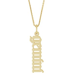 14K Yellow Gold 18 In Polished Gothic Zodiac Necklace