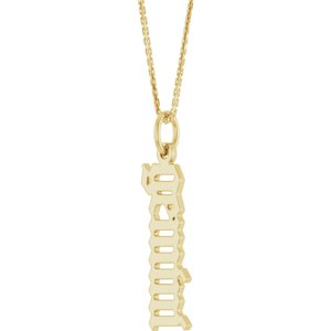 14K Yellow Gold 18 In Polished Gothic Zodiac Necklace