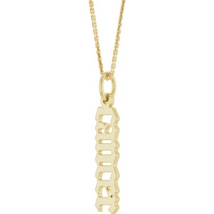 14K Yellow Gold 18 In Polished Gothic Zodiac Necklace