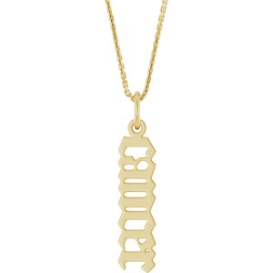 14K Yellow Gold 18 In Polished Gothic Zodiac Necklace