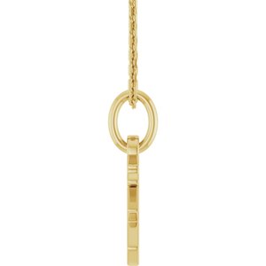 14K Yellow Gold 18 In Polished Gothic Zodiac Necklace