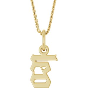 14K Yellow Gold 18 In Polished Gothic Zodiac Necklace
