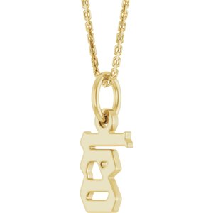 14K Yellow Gold 18 In Polished Gothic Zodiac Necklace