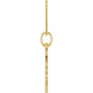 14K Yellow Gold 18 In Polished Gothic Zodiac Necklace