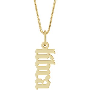 14K Yellow Gold 18 In Polished Gothic Zodiac Necklace