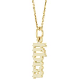 14K Yellow Gold 18 In Polished Gothic Zodiac Necklace