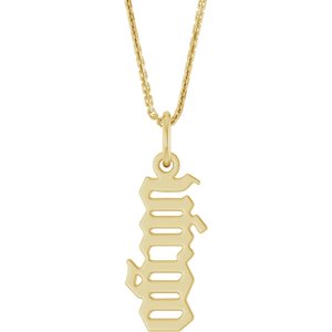 14K Yellow Gold 18 In Polished Gothic Zodiac Necklace