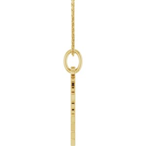 14K Yellow Gold 18 In Polished Gothic Zodiac Necklace