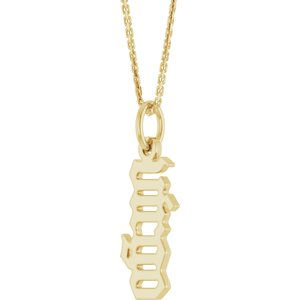 14K Yellow Gold 18 In Polished Gothic Zodiac Necklace