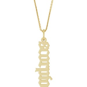 14K Yellow Gold 18 In Polished Gothic Zodiac Necklace