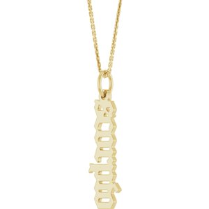 14K Yellow Gold 18 In Polished Gothic Zodiac Necklace