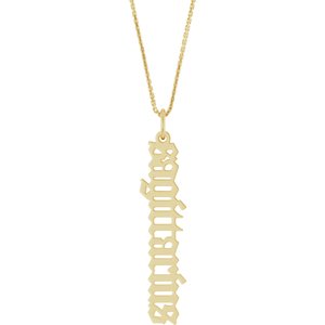 14K Yellow Gold 18 In Polished Gothic Zodiac Necklace