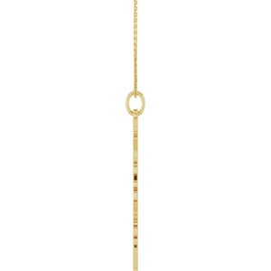 14K Yellow Gold 18 In Polished Gothic Zodiac Necklace