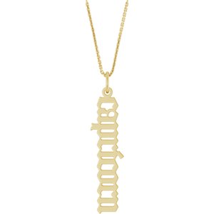 14K Yellow Gold 18 In Polished Gothic Zodiac Necklace
