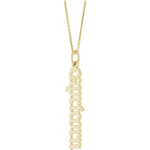 14K Yellow Gold 18 In Polished Gothic Zodiac Necklace