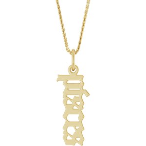 14K Yellow Gold 18 In Polished Gothic Zodiac Necklace