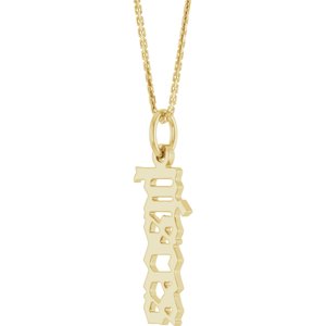 14K Yellow Gold 18 In Polished Gothic Zodiac Necklace