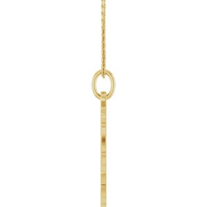 14K Yellow Gold 18 In Polished Gothic Zodiac Necklace