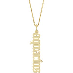 14K Yellow Gold 18 In Polished Gothic Zodiac Necklace