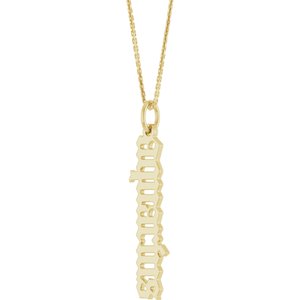 14K Yellow Gold 18 In Polished Gothic Zodiac Necklace
