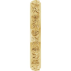 10k Yellow Or White Or Rose Gold  Floral Flat Band