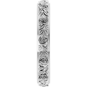 Platinum  Floral Flat Band