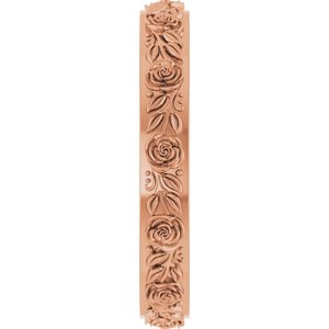 10k Yellow Or White Or Rose Gold  Floral Flat Band