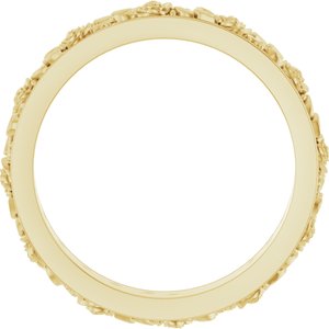 10k Yellow Or White Or Rose Gold  Floral Flat Band