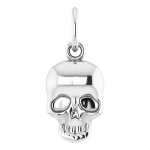 Sterling Silver 12.75 X 5.7 Mm Polished Skull Pendant